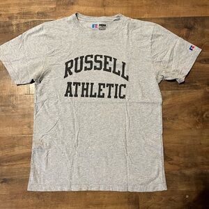 Russell Athletic Arch Over Logo Gray Men's Short Sleeve Large T-Shirt
